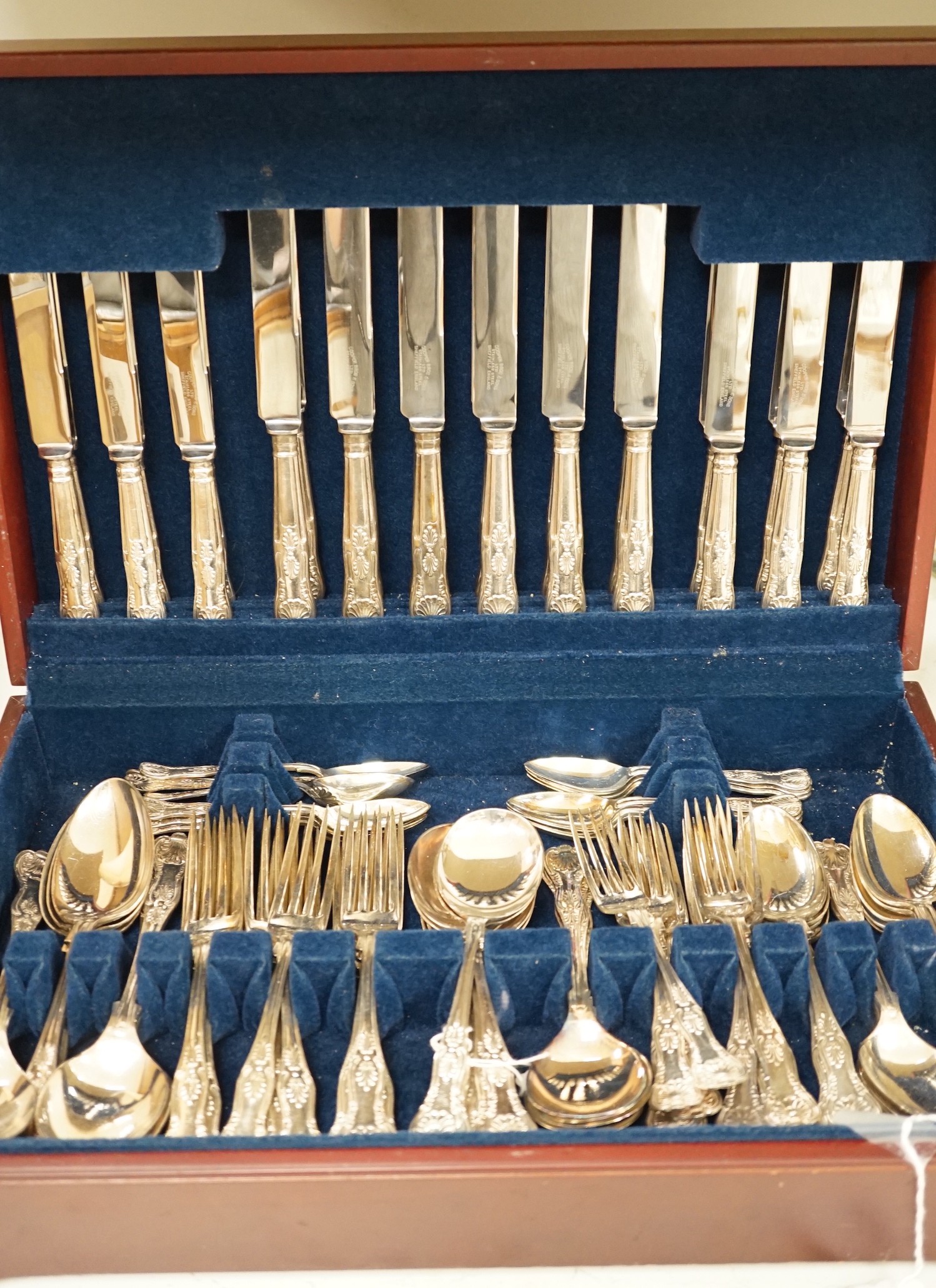 A silver plated canteen of cutlery